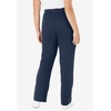 Woman Within Plus Size Tall Sport Knit Straight Leg Elastic Pant(Navy)