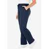 Woman Within Plus Size Tall Sport Knit Straight Leg Elastic Pant(Navy)