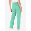Woman Within Plus Size Tall Sport Knit Straight Leg Elastic Pant(Pale Seafoam)