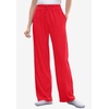 Woman Within Plus Size Tall Sport Knit Straight Leg Elastic Pant(Vivid Red)