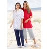 Woman Within Plus Size Tall Sport Knit Straight Leg Elastic Pant(Waterfall)