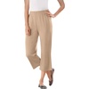 Woman Within Plus Size 7-Day Elastic-Waist Stretchy Knit Capri(New Khaki)