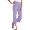Woman Within Plus Size 7-Day Elastic-Waist Stretchy Knit Capri(Soft Iris)