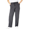 Woman Within Plus Size Tall Sport Knit Straight Leg Elastic Pant(Heather Charcoal)