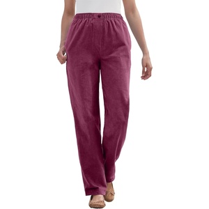 Woman Within Plus Size Tall 7-Day Corduroy Straight-Leg Pant – 20 W, Deep Claret