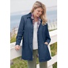 Woman Within Plus Size Pleat-Back Denim Jacket Long Oversized Jean Coat(Mocha Nude)