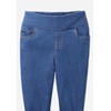 Woman Within Plus Size Pull-On Flex Elastic-Waist Stretch Denim Capri Jeans(Indigo Floral)