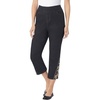 Woman Within Plus Size Pull-On Flex Elastic-Waist Stretch Denim Capri Jeans(Indigo Floral)