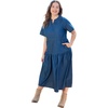 Woman Within Plus Size Tiered Denim Maxi Dress(Medium Stonewash)