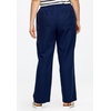 ellos Plus Size Linen-Blend Elastic Waist Drawstring Relaxed Pant(Merlot)