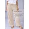 ellos Plus Size Linen-Blend Elastic Waist Drawstring Relaxed Pant(Merlot)