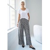 ellos Plus Size Wide-Leg Soft Pants with Back Elastic(Black Merlot Floral)