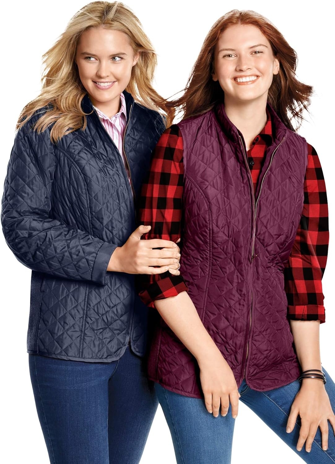 image:imageWoman Within Plus Size ZipFront Quilted Jacket Quilted Lightweight CoatPine