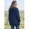 Woman Within Plus Size Flannel-Lined Denim Jacket Removable Hood Long Oversized Jean Coat(Indigo Blue Plaid)