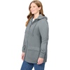 Woman Within Plus Size Lightweight Hooded Jacket Long Oversized Coat(Gunmetal)