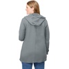 Woman Within Plus Size Lightweight Hooded Jacket Long Oversized Coat(Gunmetal)