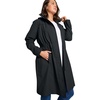 Woman Within Plus Size Self-Packable Hooded Raincoat(Black)