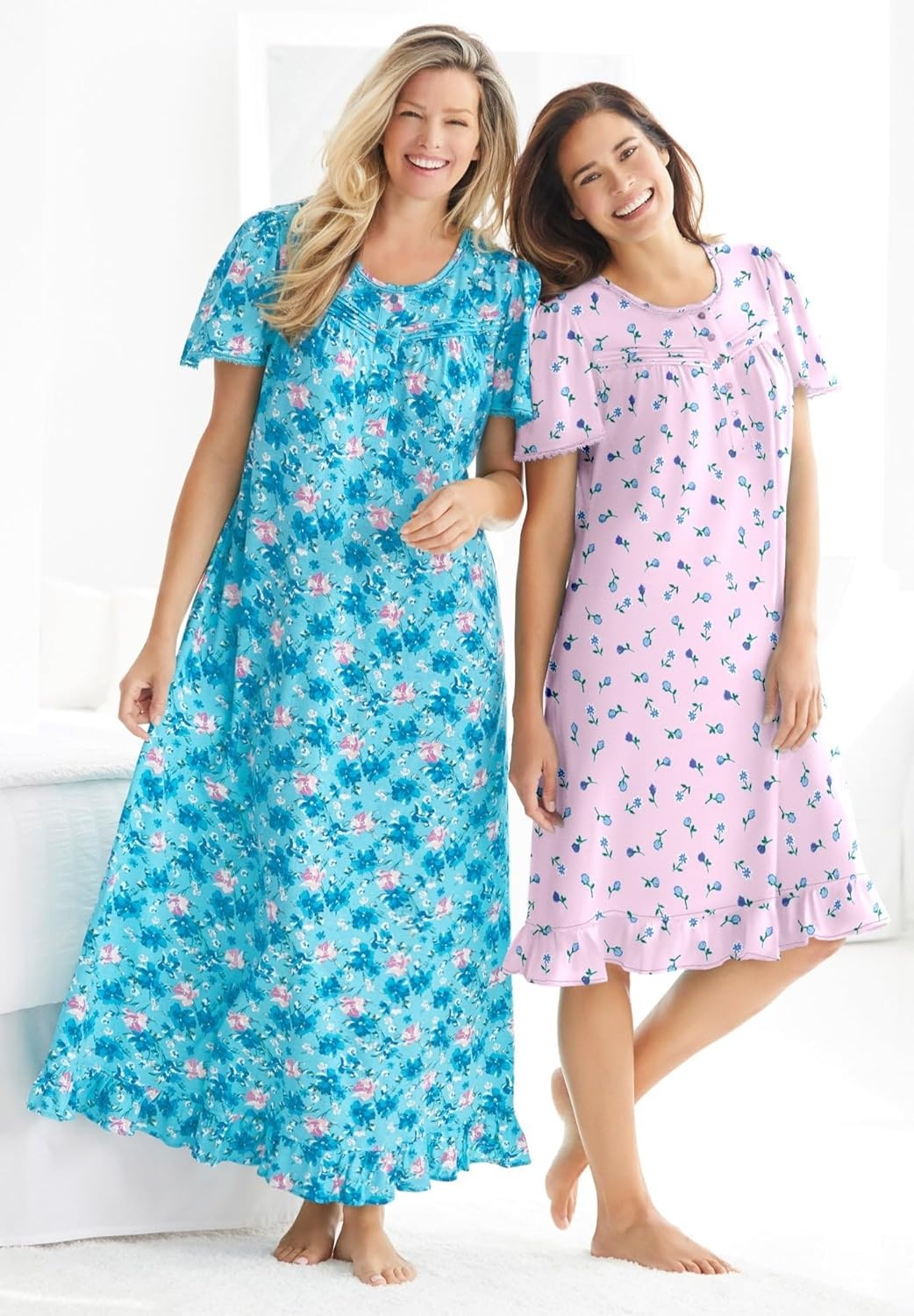 image:imageDreams amp Co Plus Size Long Floral Print Cotton GownMulti Birds