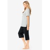 Dreams & Co. Plus Size 2-Piece Capri Cotton PJ Set(Black Dot)