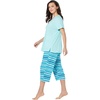 Dreams & Co. Plus Size 2-Piece Capri Cotton PJ Set(Classic Leopard)