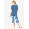 Dreams & Co. Plus Size 2-Piece Capri Cotton PJ Set(Dusty Indigo Snow Bunny)
