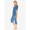 Dreams & Co. Plus Size 2-Piece Capri Cotton PJ Set(Dusty Indigo Snow Bunny)