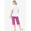 Dreams & Co. Plus Size 2-Piece Capri Cotton PJ Set(Heather Grey Spring Dog)