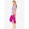 Dreams & Co. Plus Size 2-Piece Capri Cotton PJ Set(Raspberry Sorbet Animal Tree)
