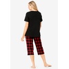 Dreams & Co. Plus Size 2-Piece Capri Cotton PJ Set(Red Buffalo Plaid)
