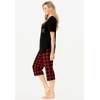 Dreams & Co. Plus Size 2-Piece Capri Cotton PJ Set(Red Buffalo Plaid)