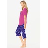 Dreams & Co. Plus Size 2-Piece Capri Cotton PJ Set(Ultra Blue Bubbles)