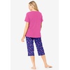 Dreams & Co. Plus Size 2-Piece Capri Cotton PJ Set(Ultra Blue Bubbles)