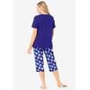 Dreams & Co. Plus Size 2-Piece Capri Cotton PJ Set(Ultra Blue Presents)