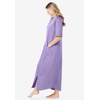Dreams & Co. Women’s Plus Size Long French Terry Zip-Front Robe (Petite Available)(Rich Violet Roses)