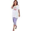 Dreams & Co. Plus Size 2-Piece Capri Cotton PJ Set(Multi Fruit)