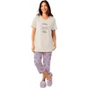 Dreams & Co. Plus Size 2-Piece Capri Cotton PJ Set(Soft Iris Treat)