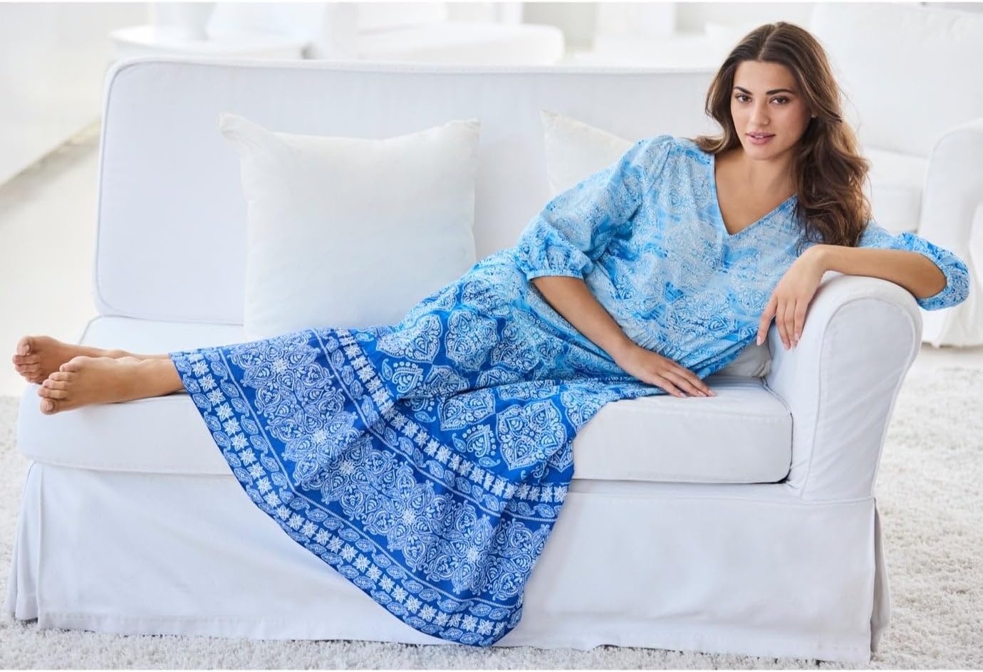image:imageDreams amp Co Plus Size Tiered Peasant Lounger