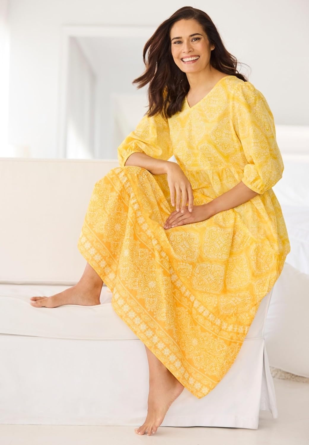 image:imageDreams amp Co Plus Size Tiered Peasant Lounger
