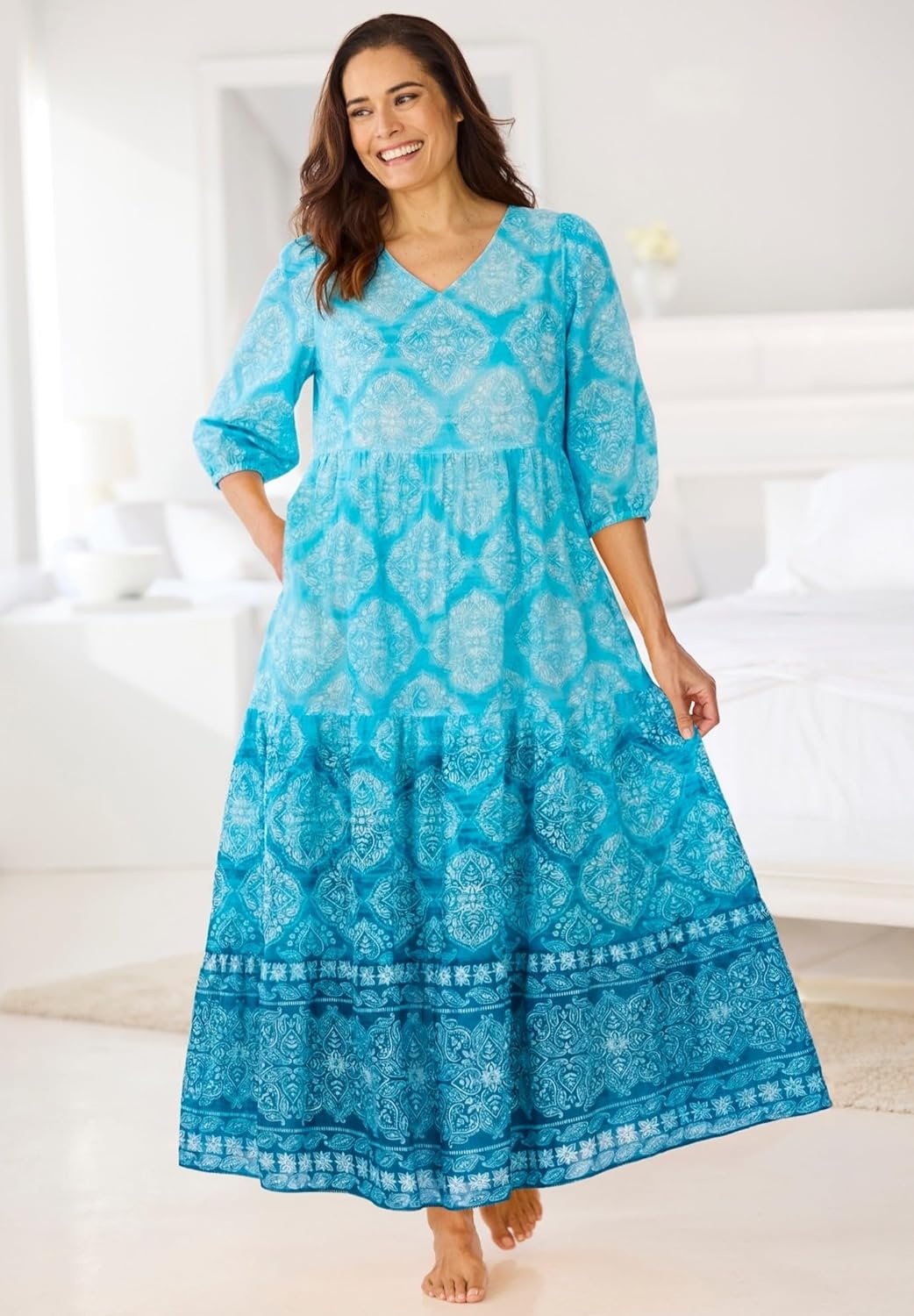 image:imageDreams amp Co Plus Size Tiered Peasant Lounger