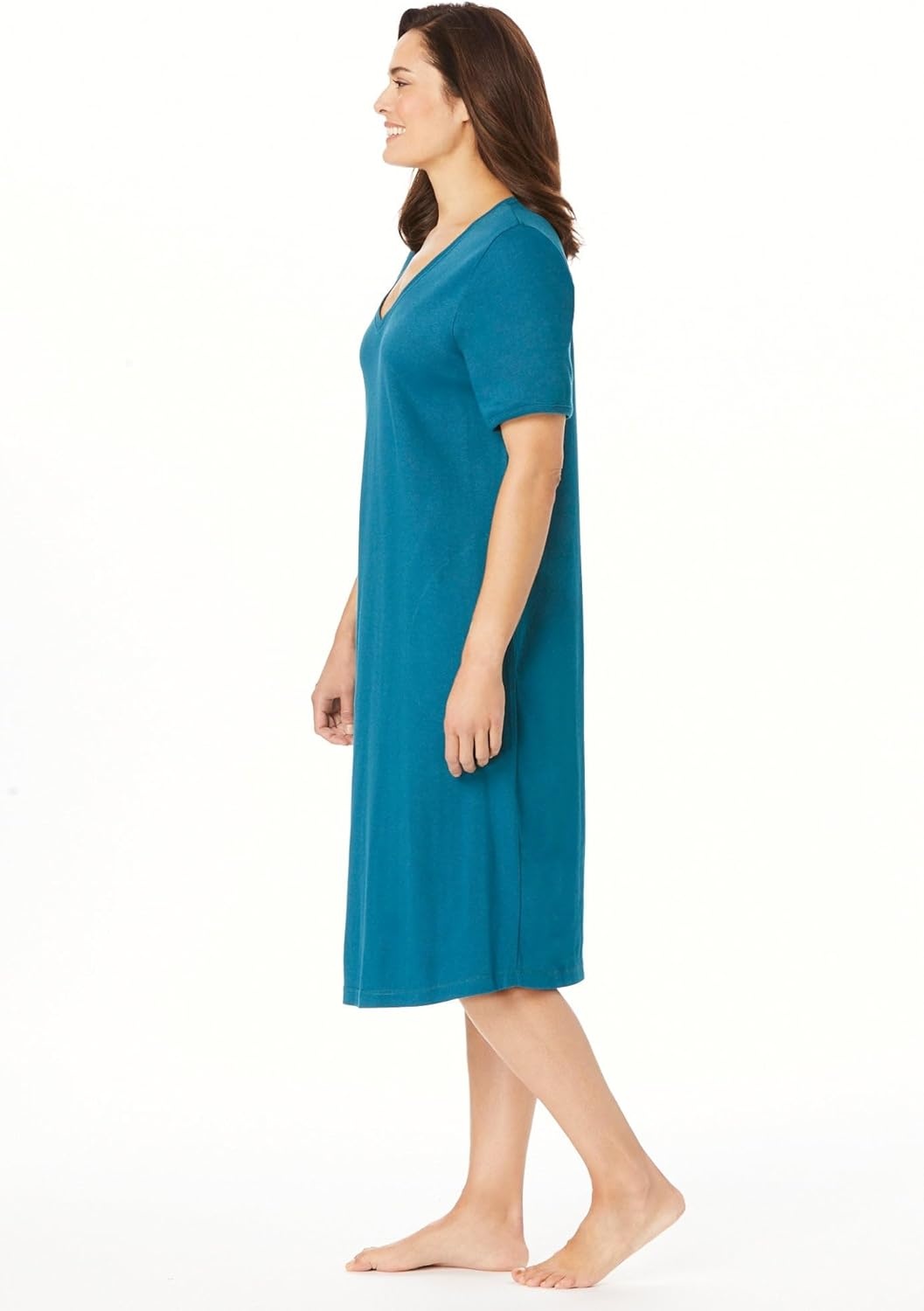 image:imageDreams amp Co Plus Size VNeck Short Sleeve Short TShirt LoungerBerry Mosaic Floral