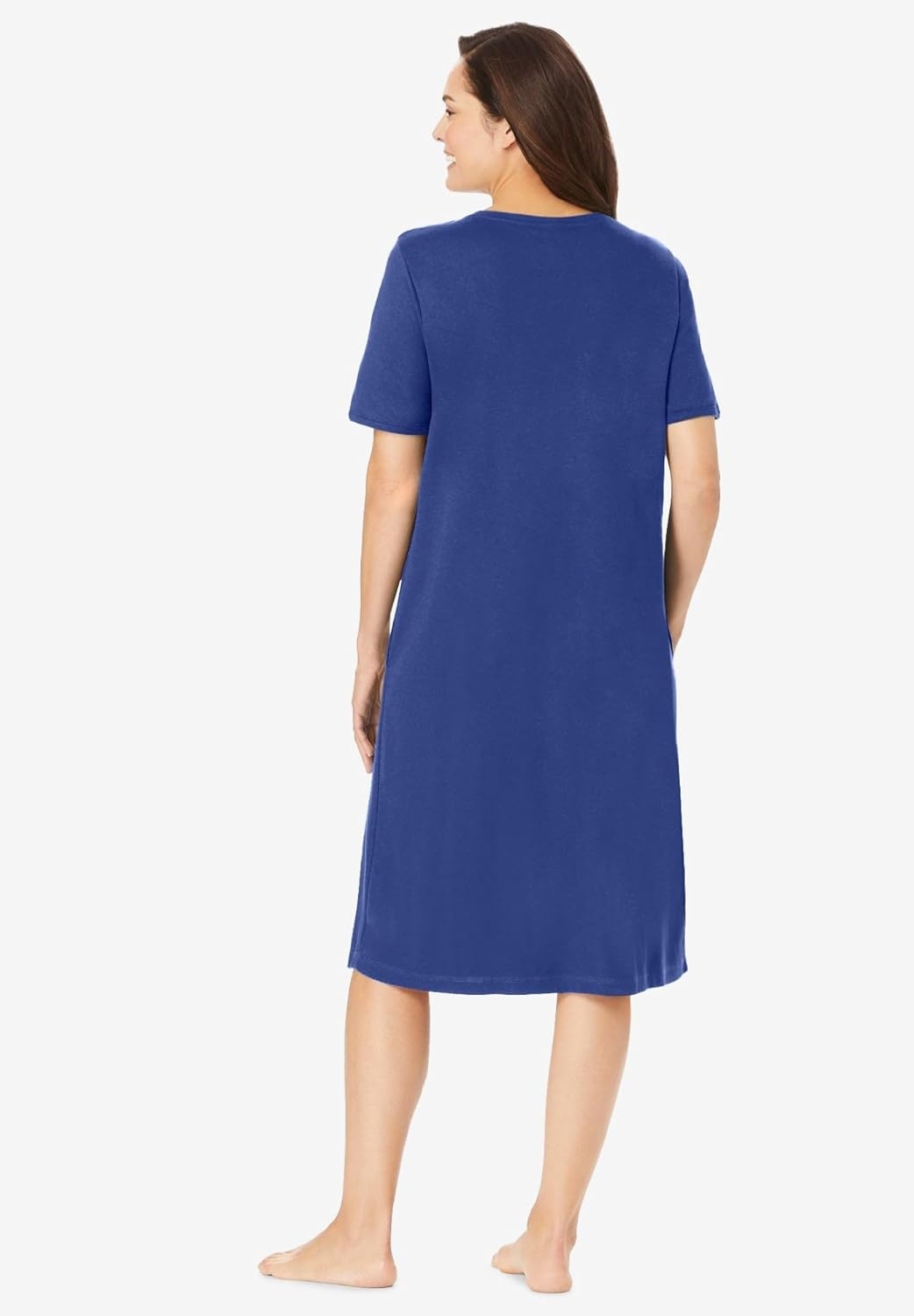 image:imageDreams amp Co Plus Size VNeck Short Sleeve Short TShirt LoungerUltra Blue