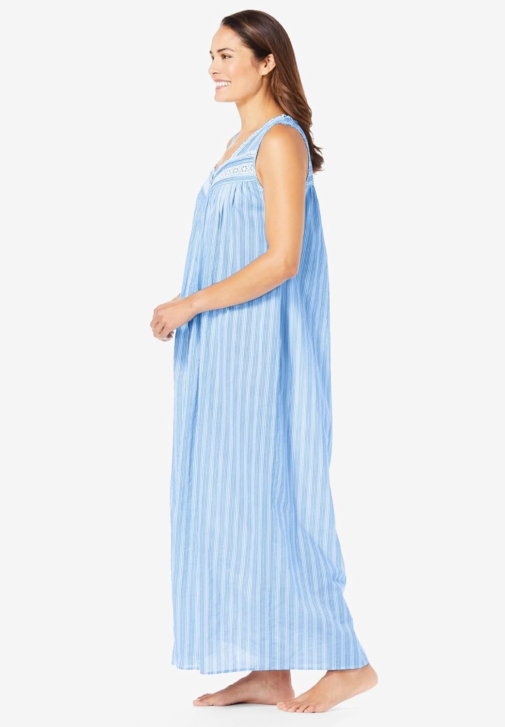 image:imageOnly Necessities Plus Size Long Sleeveless Floral Nightgown