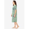 Dreams & Co. Plus Size V-Neck Short Sleeve Short T-Shirt Lounger(Aquatic Green Bouquet)