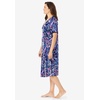 Dreams & Co. Plus Size V-Neck Short Sleeve Short T-Shirt Lounger(Navy Paisley)