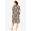 Dreams & Co. Plus Size V-Neck Short Sleeve Short T-Shirt Lounger(Neutral Animal)