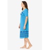 Dreams & Co. Plus Size V-Neck Short Sleeve Short T-Shirt Lounger(Paradise Blue Hearts)