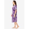 Dreams & Co. Plus Size V-Neck Short Sleeve Short T-Shirt Lounger(Rich Violet Blooming)
