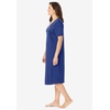 Dreams & Co. Plus Size V-Neck Short Sleeve Short T-Shirt Lounger(Ultra Blue)