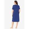 Dreams & Co. Plus Size V-Neck Short Sleeve Short T-Shirt Lounger(Ultra Blue)