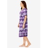Dreams & Co. Plus Size V-Neck Short Sleeve Short T-Shirt Lounger(Wildberry Tie Dye Stripe)